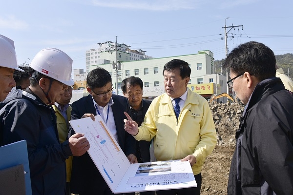 ▲남동 재해위험개선지구 정비사업 현장(사진제공=진도군)