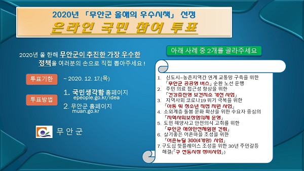 ▲2020년 무안군 올해의 우수시책 선정(사진제공=무안군)