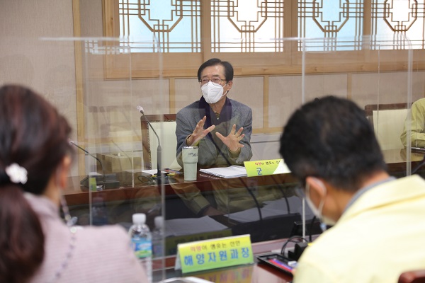 ▲신안군은 23일 ‘2022년도 국고현안 주요사업 발굴 보고회’를 개최했다.(사진제공=신안군)