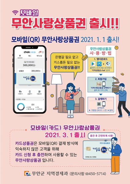 ▲모바일 무안사랑상품권 포스터(사진제공=무안군)