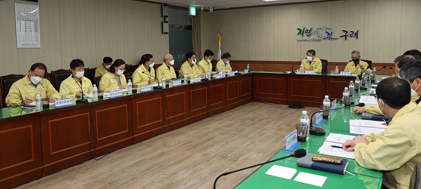 ▲구례군은 22일 ‘민선7기 군수 공약사항 추진상황 보고회’를 가졌다.(사진제공=구례군)