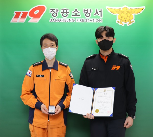 ▲장흥소방서는 5일 브레인세이버 인증 수여식을 가졌다.(사진제공=장흥소방서)