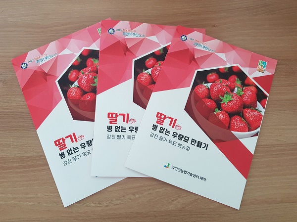 ▲강진 딸기 육묘 매뉴얼 리플릿 (사진제공=강진군)