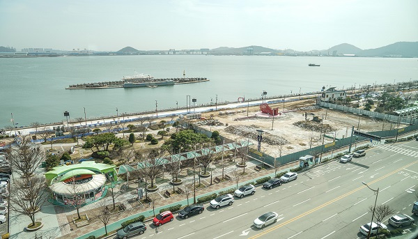 ▲평화광장 리모델링 공사 현장(사진제공=목포시)