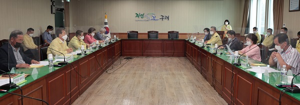 ▲구례군은 지난 14일 환경분쟁조정 신청을 위한 간담회를 가졌다.(사진제공=구례군)