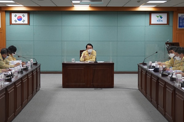 ▲김종식 목포시장이 코로나19 상황에 대한 총력 대응을 지시했다.(사진제공=목포시)