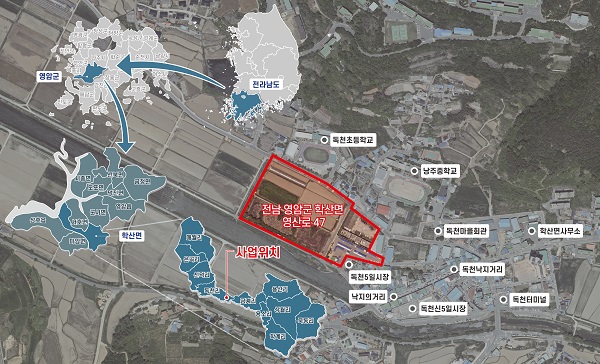 ▲학산면 사업위치도(사진제공=영암군)