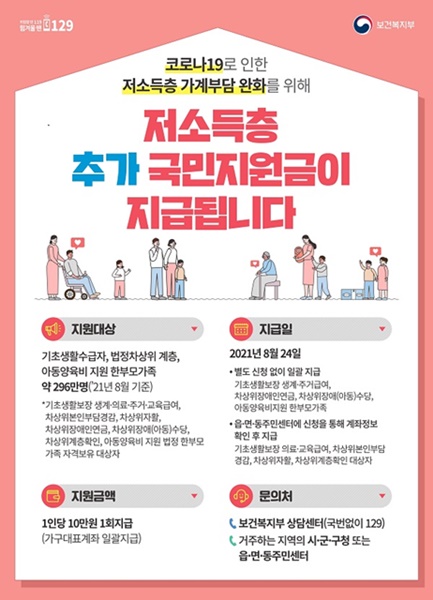 ▲복지부 위기가구긴급생계지원 포스터(사진제공=담양군)
