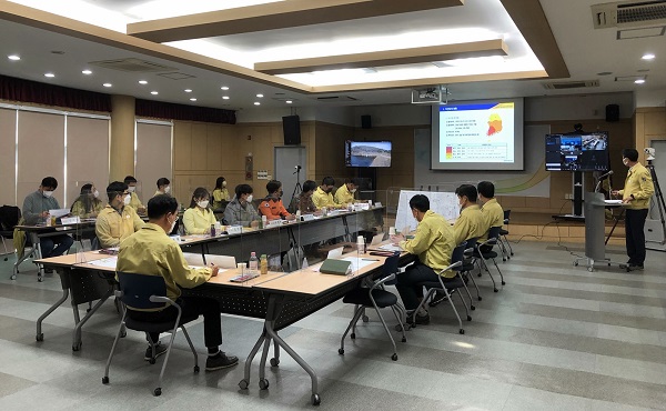 ▲한국농어촌공사는 27일 장성지사에서 2021년 재난대응 안전한국훈련을 실시했다.(사진제공=한국농어촌공사)