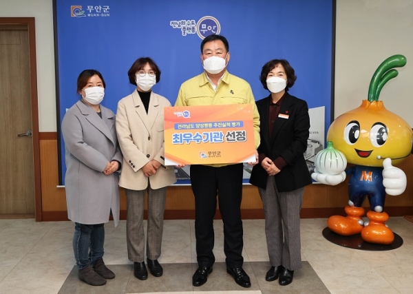 ▲무안군은 전라남도가 주관하는 2021년 양성평등 추진실적 평가결과 최우수기관으로 선정됐다.(사진제공=무안군)