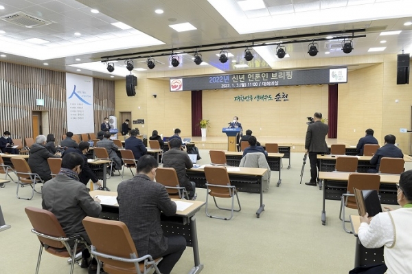 ▲허석 순천시장 신년 언론인 브리핑(사진제공=순천시)