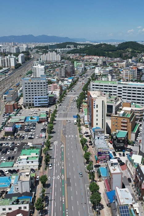 ▲광주송정역 인근 상무대로 전경(사진제공=광산구)