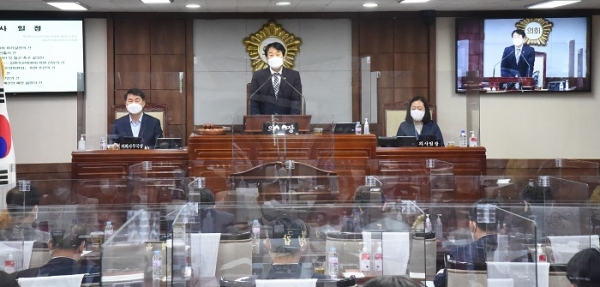 ▲순천시의회는 제258회 임시회 1차 본회의 개최했다.(사진제공=순천시의회)
