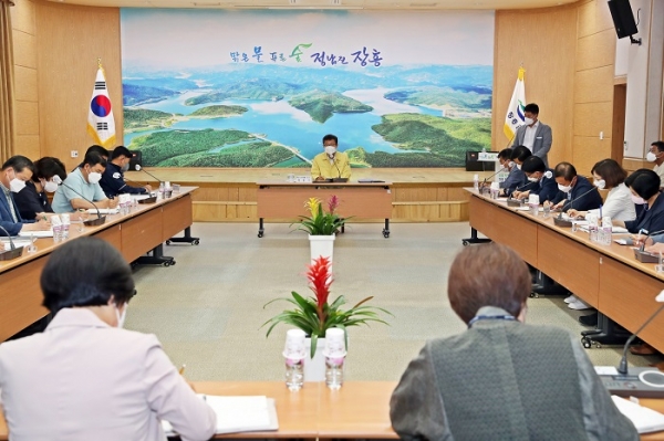 ▲장흥군은 ‘제15회 정남진 장흥 물축제’ 추진상황 보고회를 31일 개최했다.(사진제공=장흥군)