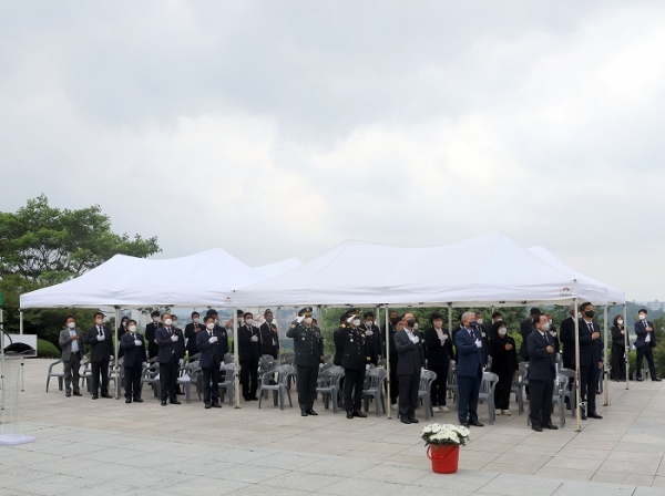 영광군은 지난 6일 제67회 현충일 추념식을 거행했다.(사진제공=영광군)