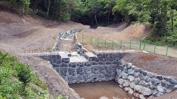 ▲산사태 대비 사방댐(사진제공=장흥군)
