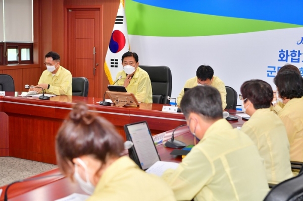 ▲장성군이 제11호 태풍 힌남노와 6일 오전 가장 가까워질 것으로 예상됨에 따라 지난 주말 선제적 대응에 나섰다.(사진제공=장성군)