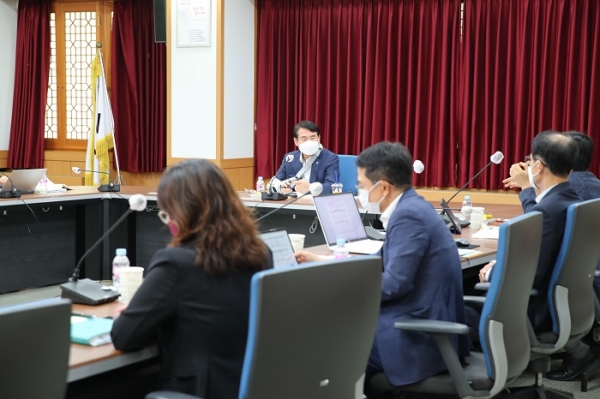 ▲광주시교육청이 7일 ‘2022년도 국정감사 대비 사전 업무보고회’를 가졌다.(사진제공=광주광역시교육청)