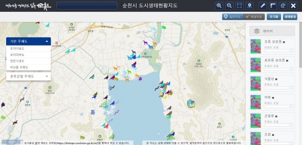 ▲순천시 도시생태현황지도(사진제공=순천시)