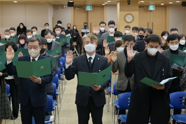 ▲서구는 11일 현대산업개발 아파트 신축공사 붕괴사고 1주기를 맞아 ‘안전 1번지 서구 다짐대회’를 가졌다.(사진제공=서구)