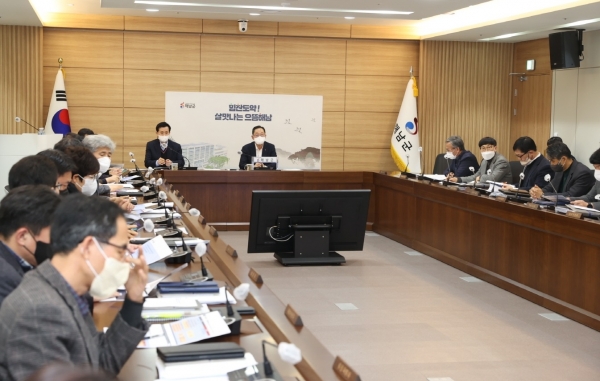 ▲해남군은 6일 정례회의를 가졌다.(사진제공=해남군)