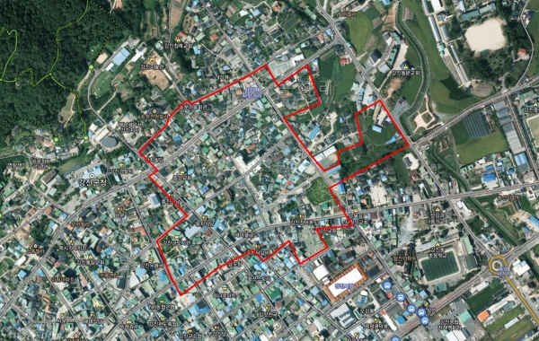 ▲강진읍 도시재생사업 구역도(사진제공=강진군)