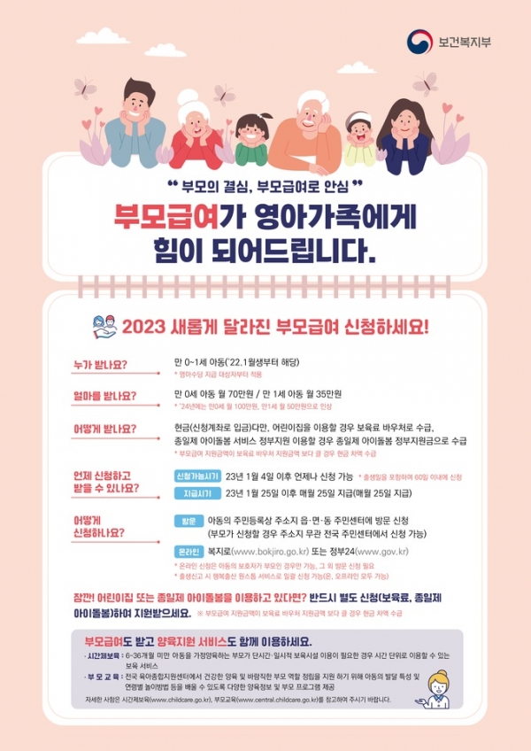 ▲무안군은 영아수당을 올해부터 만 0~1세 영아 가정에 월 최대 70만원의 부모급여로 확대 지급한다.(사진제공=무안군)