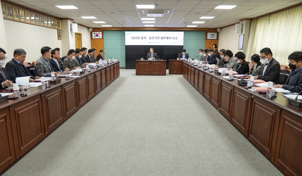 ▲목포시는 지난 8일 출자·출연기관 관계자들과 ‘2023년 업무계획 보고회’를 개최했다.(사진제공=목포시)