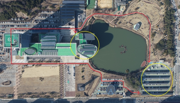 ▲자율주행차 대상지 및 연결도로(사진제공=전라남도)