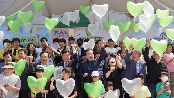 ▲목포시가 5월 청소년의 달을 맞아 기념행사를 열고 청소년의 사기를 고취 시켰다.(사진제공=목포시)