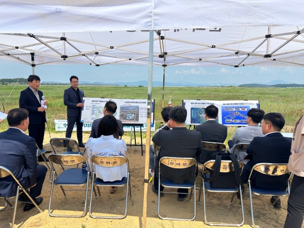 ▲수산양식기자재 클러스터 현장 실사(사진제공=해남군)