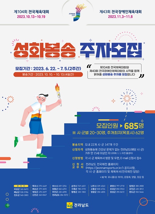 ▲성화봉송주자 모집 홍보물(사진제공=전라남도)