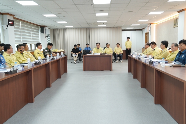 ▲목포시가 오는 21일부터 24일까지 진행되는 2023 을지연습을 앞두고 통합방위협의회를 개최했다.(사진제공=목포시)