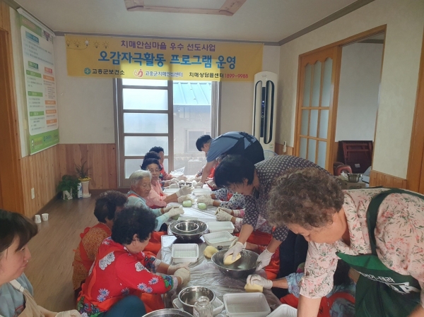 ▲고흥군은 보건복지부 공모사업에 선정된 치매안심마을 우수선도사업 ‘제2의 인생! 꽃보다 어르신’을 고흥군 제2호 치매안심마을인 포두면 신기마을 어르신을 대상으로 성황리에 마무리했다.(사진제공=고흥군)