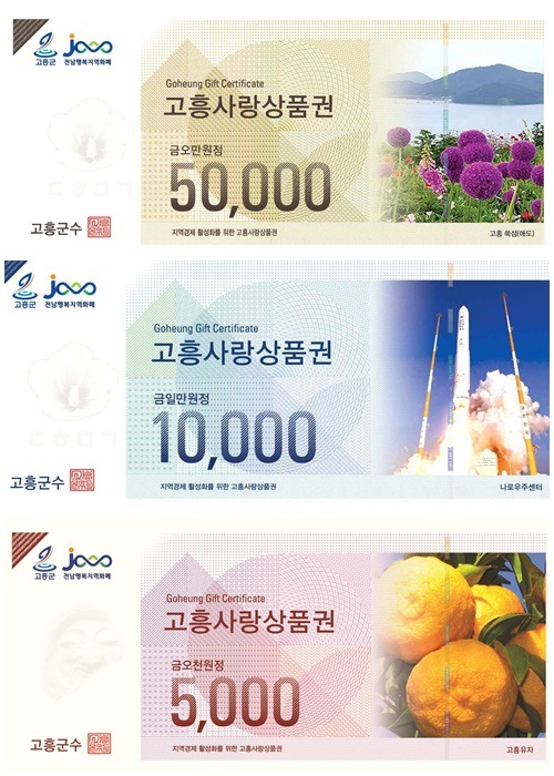 ▲고흥군은 2024년 고흥사랑상품권을 10% 특별할인 판매한다.(사진제공=고흥군)