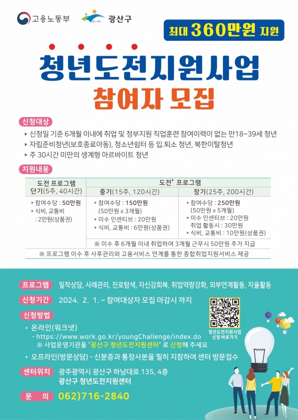 ▲광산구 2024년 청년도전지원사업 웹포스터(사진제공=광산구)