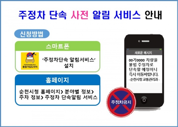 ▲주정차 문자 알림 서비스(사진제공=순천시)