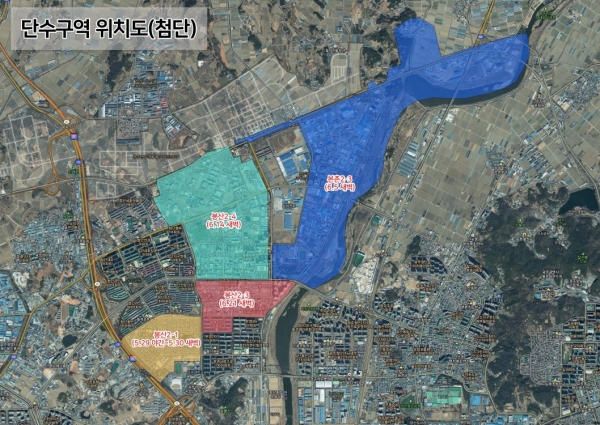 ▲첨단지역 단수지역 위치도(사진제공=광주광역시)