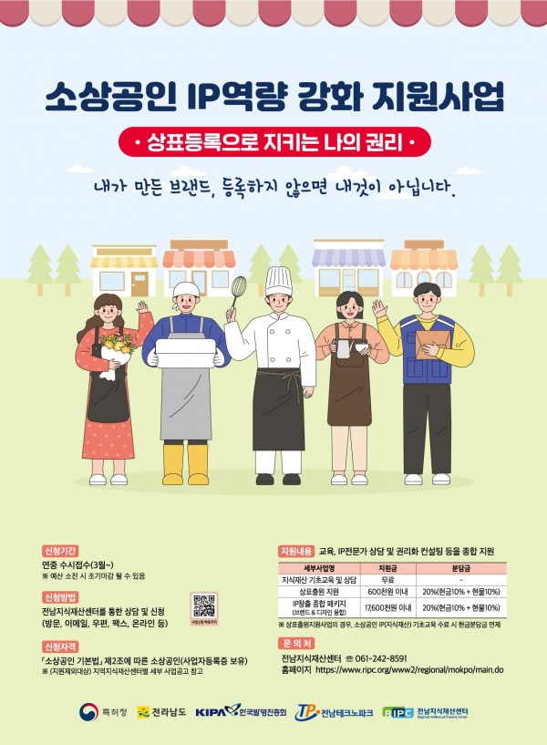 ▲소상공인 지원사업 브로셔(사진제공=전라남도)