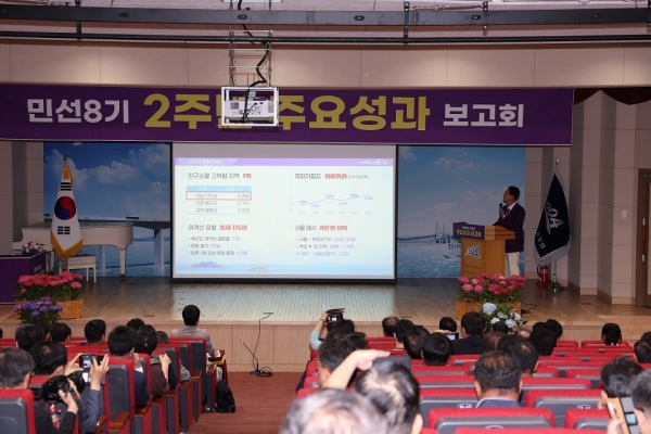 ▲신안군은 11일 민선 8기 2주년 군정 주요성과 보고회를 개최했다.(사진제공=신안군)