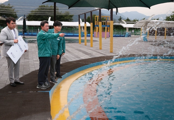 ▲광양시는 오는 7월 23일 개장을 앞둔 백운제테마공원 물체험장의 대대적인 개선공사를 마무리했다.(사진제공=광양시)