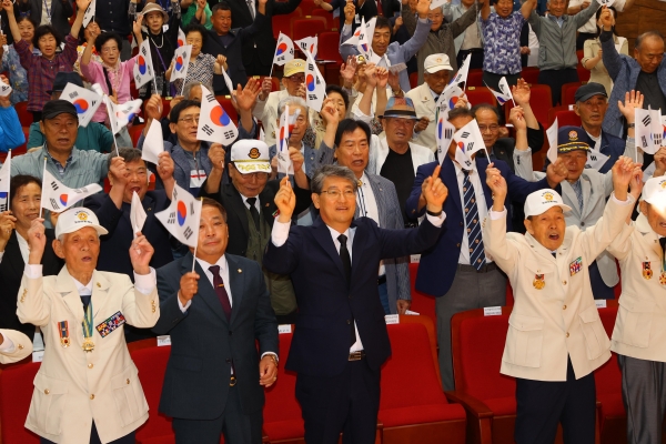 ▲구례군은 25일 6·25전쟁 제74주년 기념식을 개최했다.(사진제공=구례군)