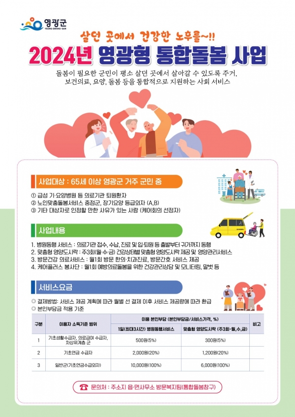 영광군, 통합돌봄사업‘병원동행서비스’제공