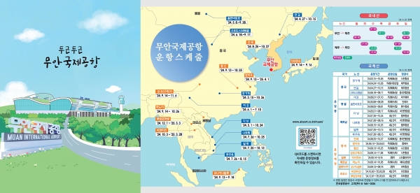 ▲무안국제공항 운항 스케줄(사진제공=무안군)