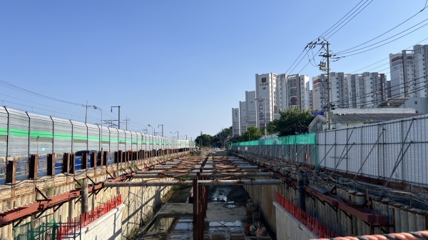 ▲우산지구 우수저류시설 공사현장(사진제공=광주광역시)