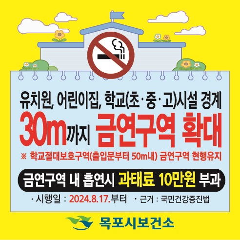 ▲교육시설에 부착된 안내판(사진제공=목포시)