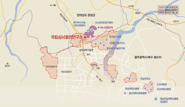 ▲장성군 남면 삼태리 국립심뇌혈관연구소 건립부지(사진제공=장성군)
