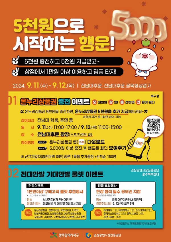 ▲온누리상품권 마케팅 행사 포스터(사진제공=광주시 북구)