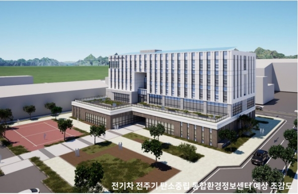▲나주시 혁신산업단지 내에 들어설 전기차 전주기 통합환경정보센터 조감도(사진제공=나주시)