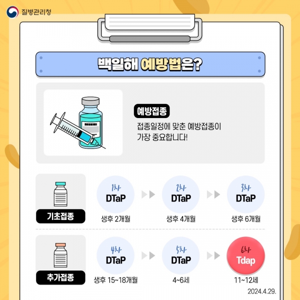 ▲백일해 예방수칙(사진제공=화순군)